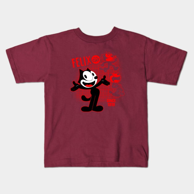 FELIX GRID Kids T-Shirt by ROBZILLA